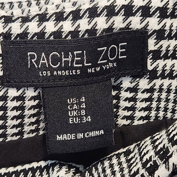Rachel Zoe Houndstooth Mini Pencil Skirt Women’s Size 4 Black/White Preppy Work - Picture 8 of 10